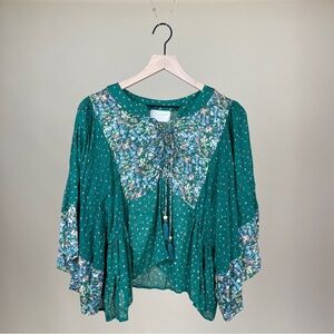 NWT Auguste the Label Floral Blouse in Emerald